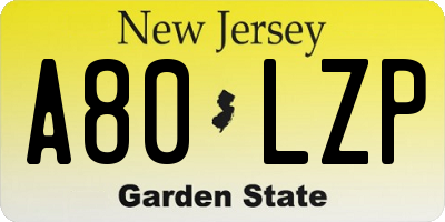 NJ license plate A80LZP