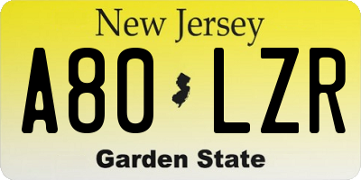 NJ license plate A80LZR