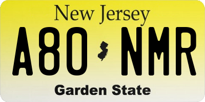 NJ license plate A80NMR