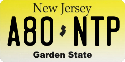 NJ license plate A80NTP