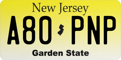 NJ license plate A80PNP