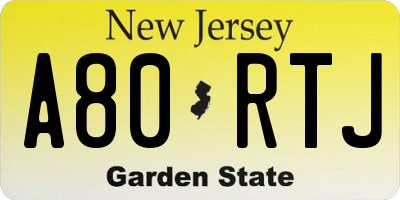 NJ license plate A80RTJ