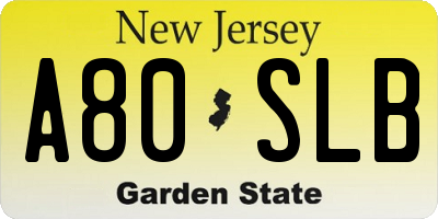 NJ license plate A80SLB