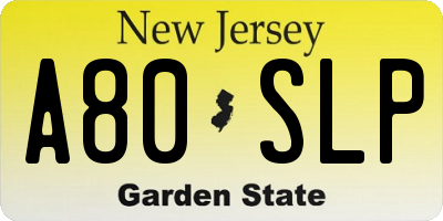 NJ license plate A80SLP
