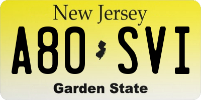 NJ license plate A80SVI