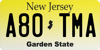 NJ license plate A80TMA