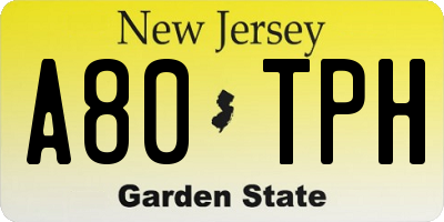 NJ license plate A80TPH