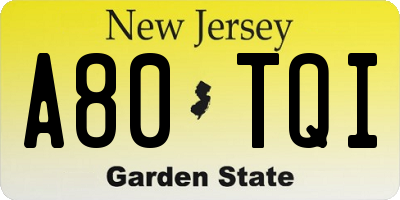 NJ license plate A80TQI
