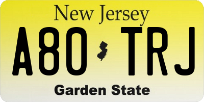 NJ license plate A80TRJ