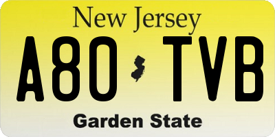 NJ license plate A80TVB