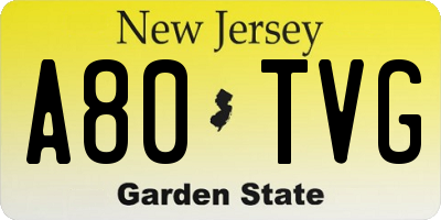 NJ license plate A80TVG