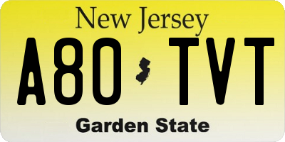 NJ license plate A80TVT