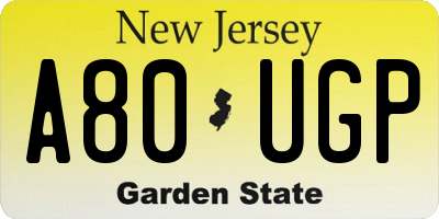 NJ license plate A80UGP