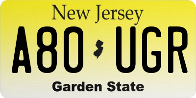 NJ license plate A80UGR