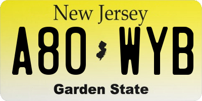 NJ license plate A80WYB