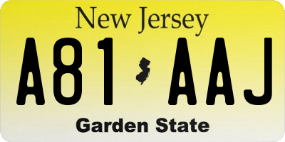 NJ license plate A81AAJ