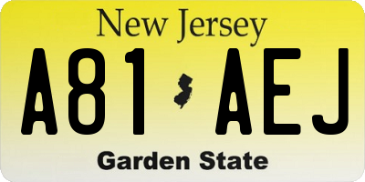 NJ license plate A81AEJ