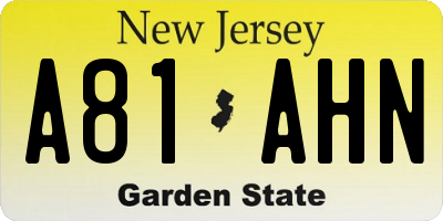 NJ license plate A81AHN