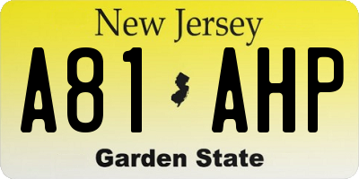 NJ license plate A81AHP