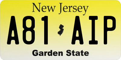 NJ license plate A81AIP