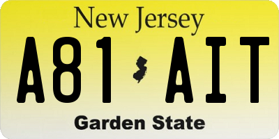 NJ license plate A81AIT
