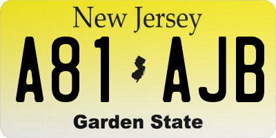 NJ license plate A81AJB