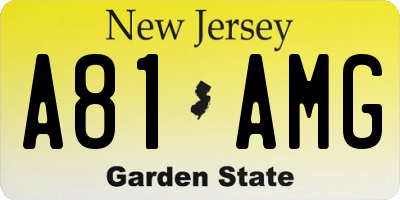 NJ license plate A81AMG