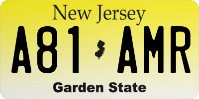 NJ license plate A81AMR