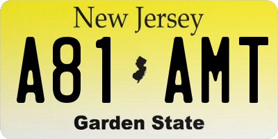 NJ license plate A81AMT