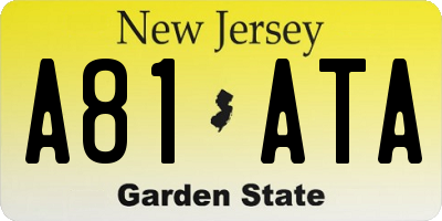 NJ license plate A81ATA