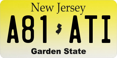 NJ license plate A81ATI