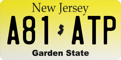 NJ license plate A81ATP