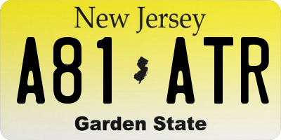NJ license plate A81ATR