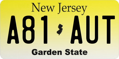 NJ license plate A81AUT