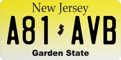 NJ license plate A81AVB