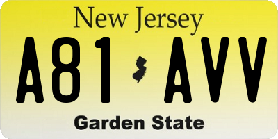 NJ license plate A81AVV