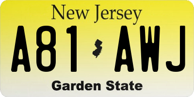 NJ license plate A81AWJ
