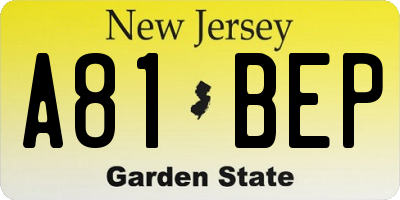 NJ license plate A81BEP