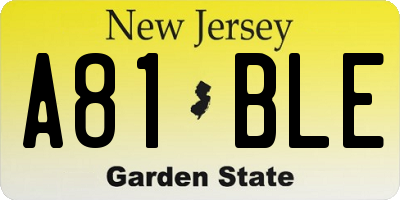 NJ license plate A81BLE