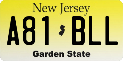 NJ license plate A81BLL