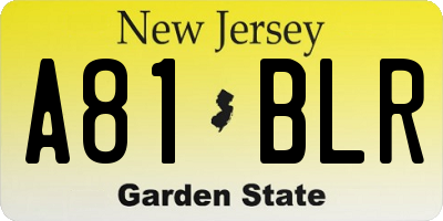 NJ license plate A81BLR