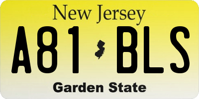 NJ license plate A81BLS