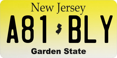 NJ license plate A81BLY