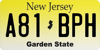 NJ license plate A81BPH