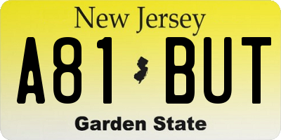 NJ license plate A81BUT
