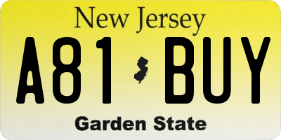 NJ license plate A81BUY