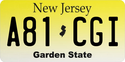 NJ license plate A81CGI