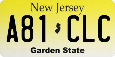 NJ license plate A81CLC