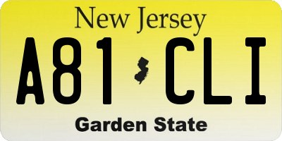 NJ license plate A81CLI