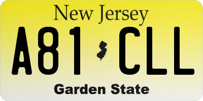 NJ license plate A81CLL